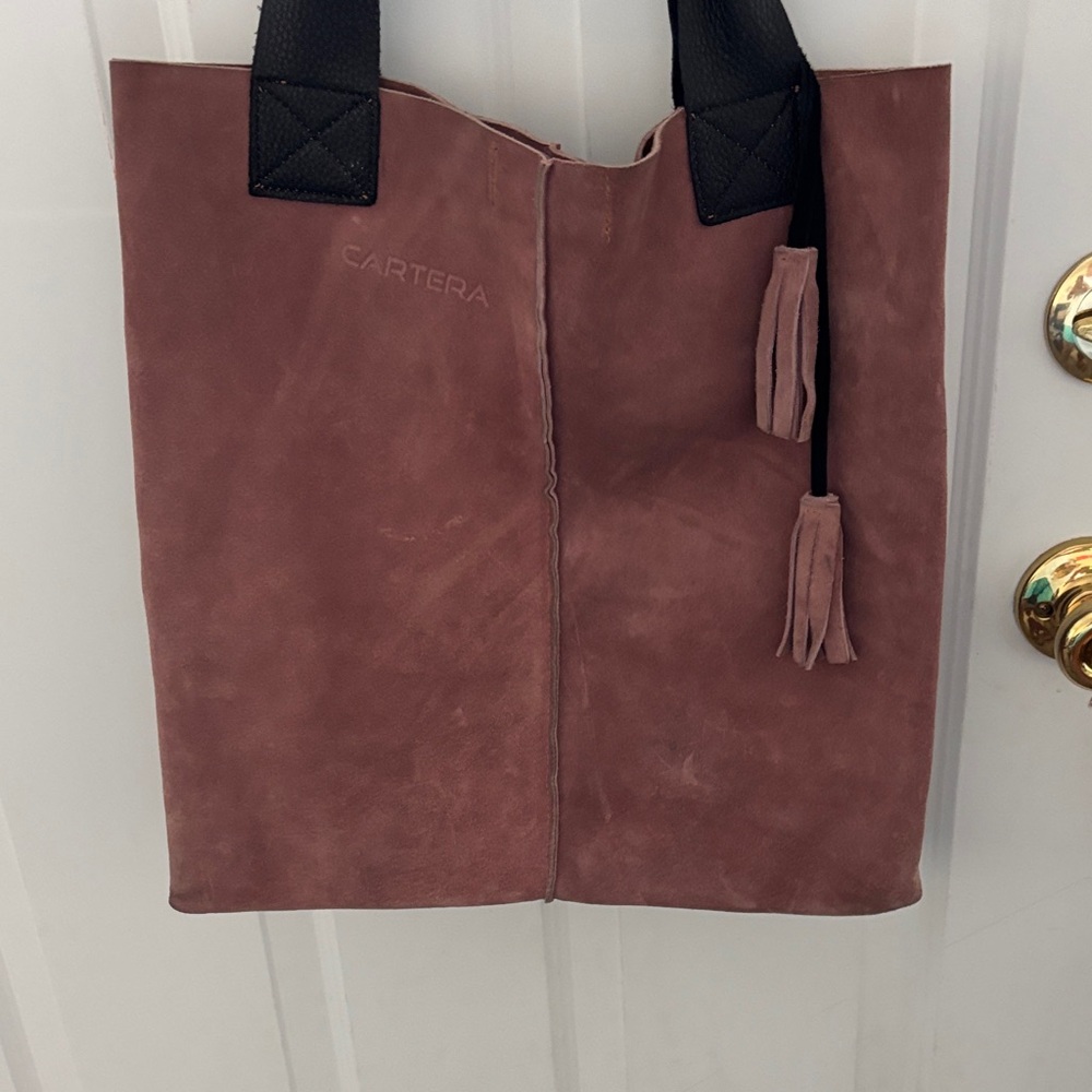 CARTERA Antique Pink Suede Tote Bag